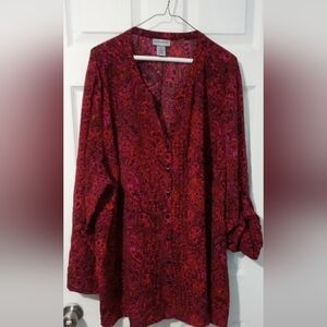 Catherines Vibrant Button-Down Shirt